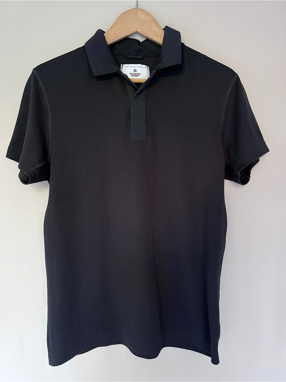 Reigning Champ Performance Polo Black Made in Canada Size S